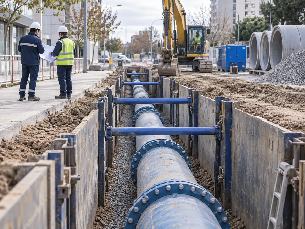 Instalación de una conducción sanitaria, imagen institucional